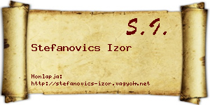 Stefanovics Izor névjegykártya